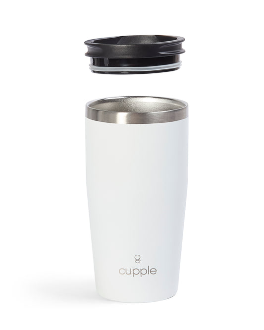 Chalk White Coffee Cup + Lid